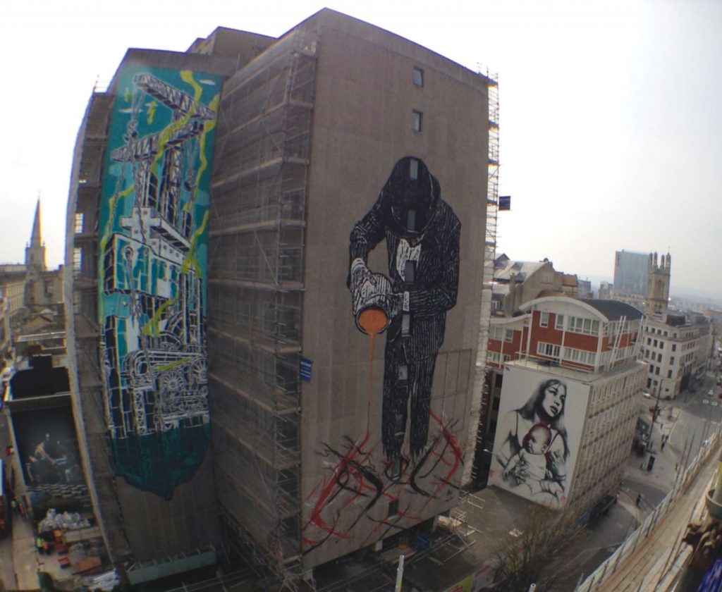 Aerial street art of Bristol central Aerial street art of Bristol central