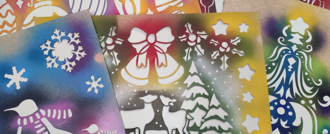 Winter Christmas Introducing Stencil Art Spray Session